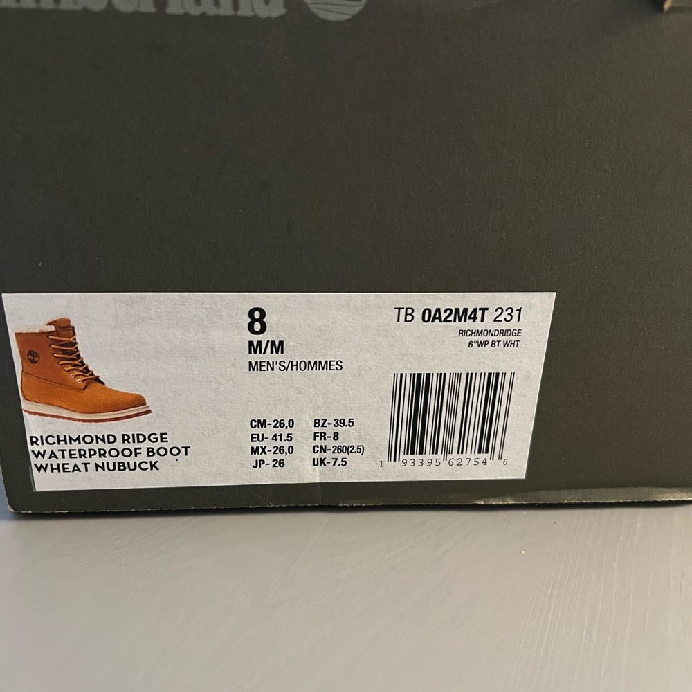 Timberland 6” Brown Men’s Boots with Shearling Collar, size 8 - Picture 8 of 11